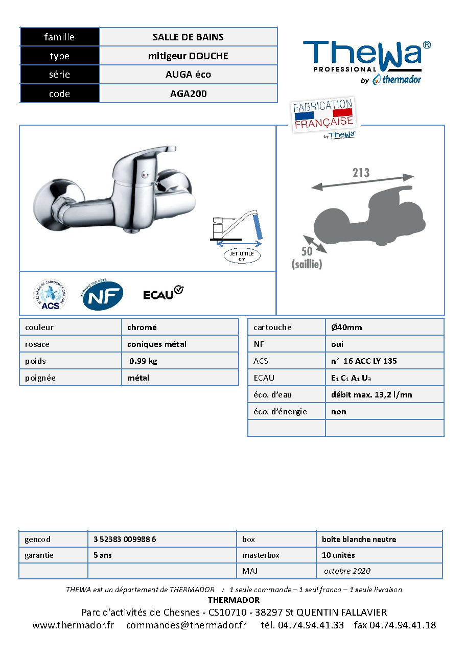Fiche technique fournisseur