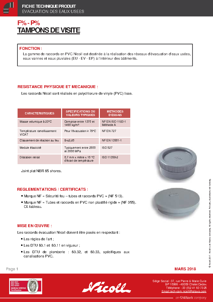 Fiche technique fournisseur
