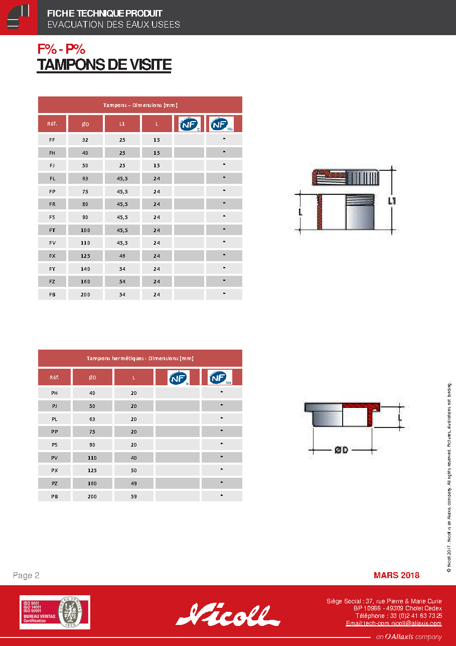 Fiche technique fournisseur