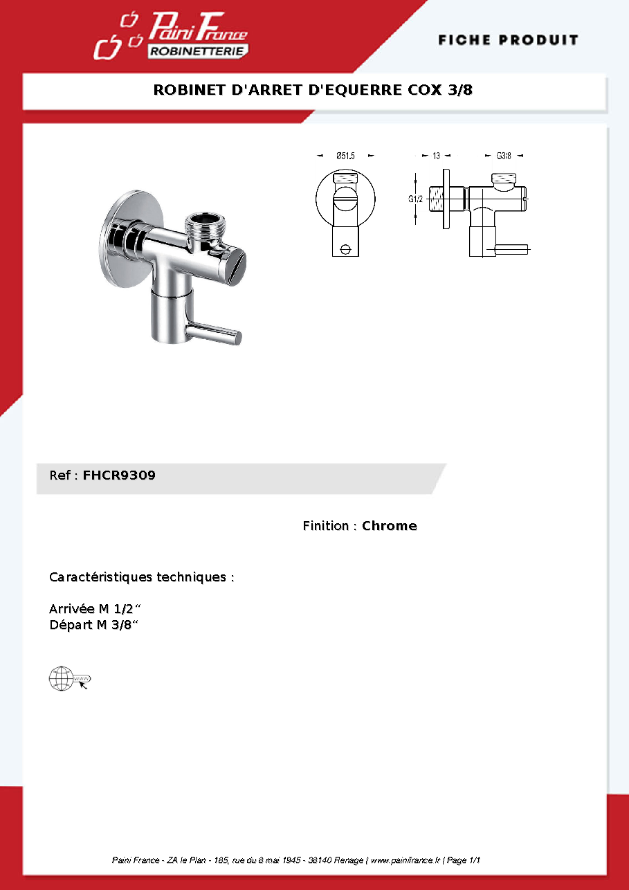 Fiche technique fournisseur