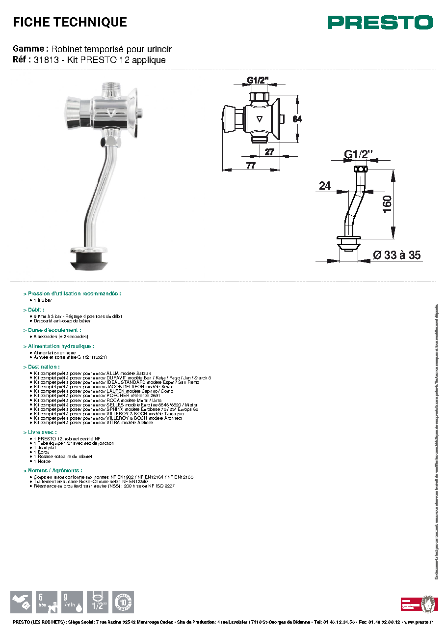 Fiche technique fournisseur