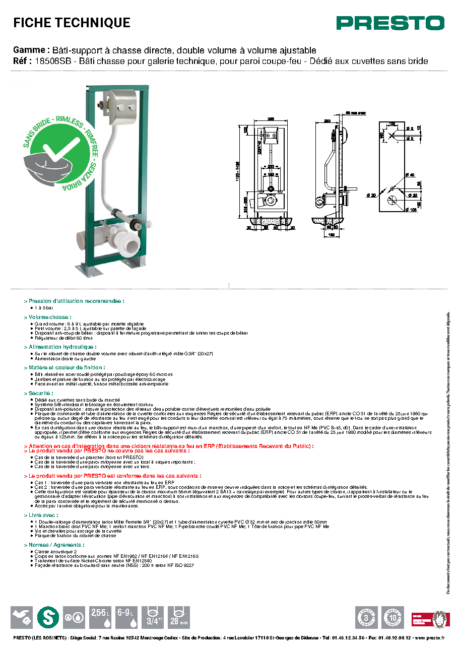 Fiche technique fournisseur