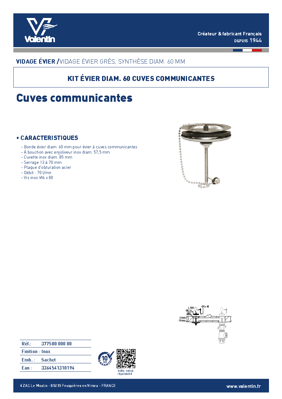Fiche technique fournisseur