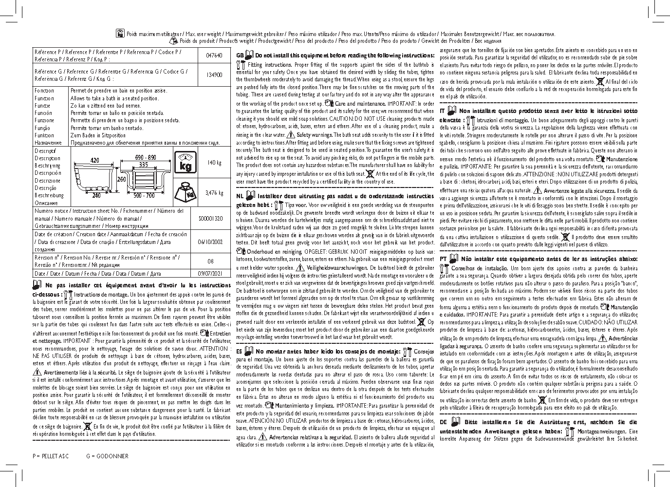 Fiche technique fournisseur