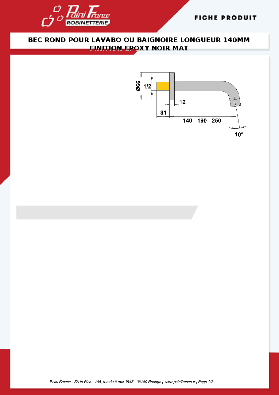 Fiche technique fournisseur