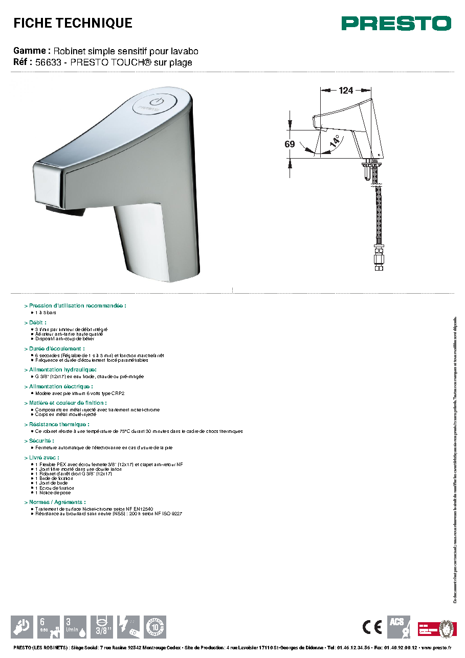 Fiche technique fournisseur