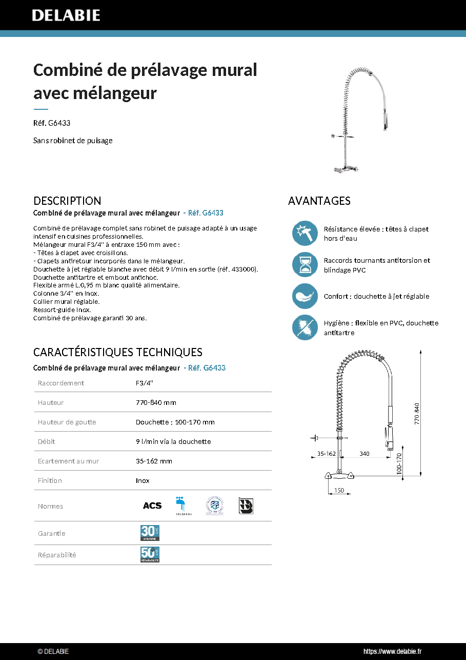 Fiche technique fournisseur
