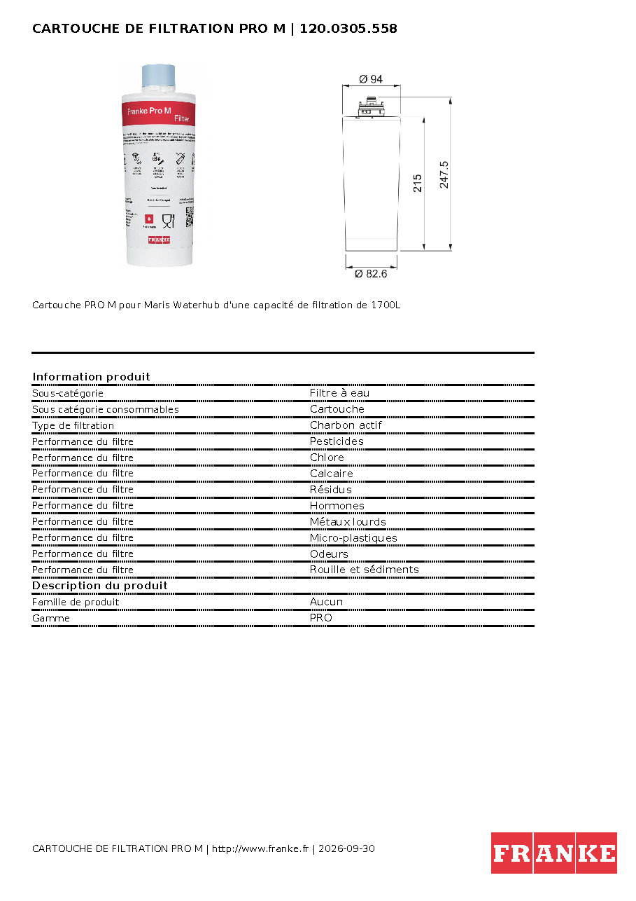 Fiche technique fournisseur