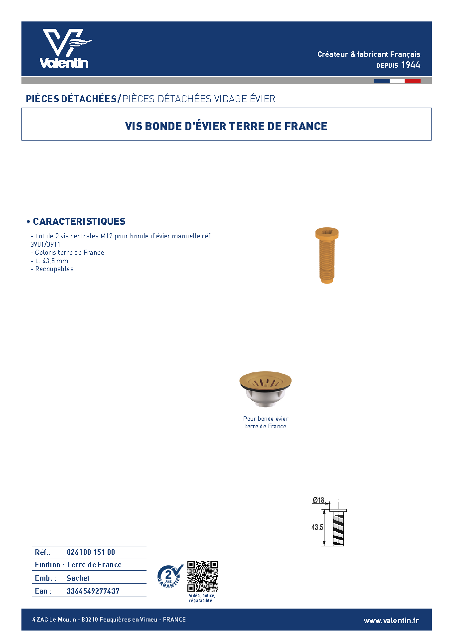 Fiche technique fournisseur