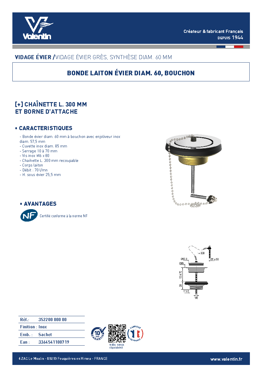 Fiche technique fournisseur