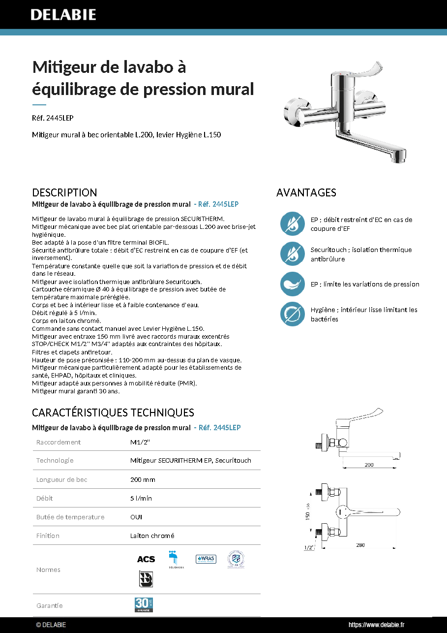 Fiche technique fournisseur