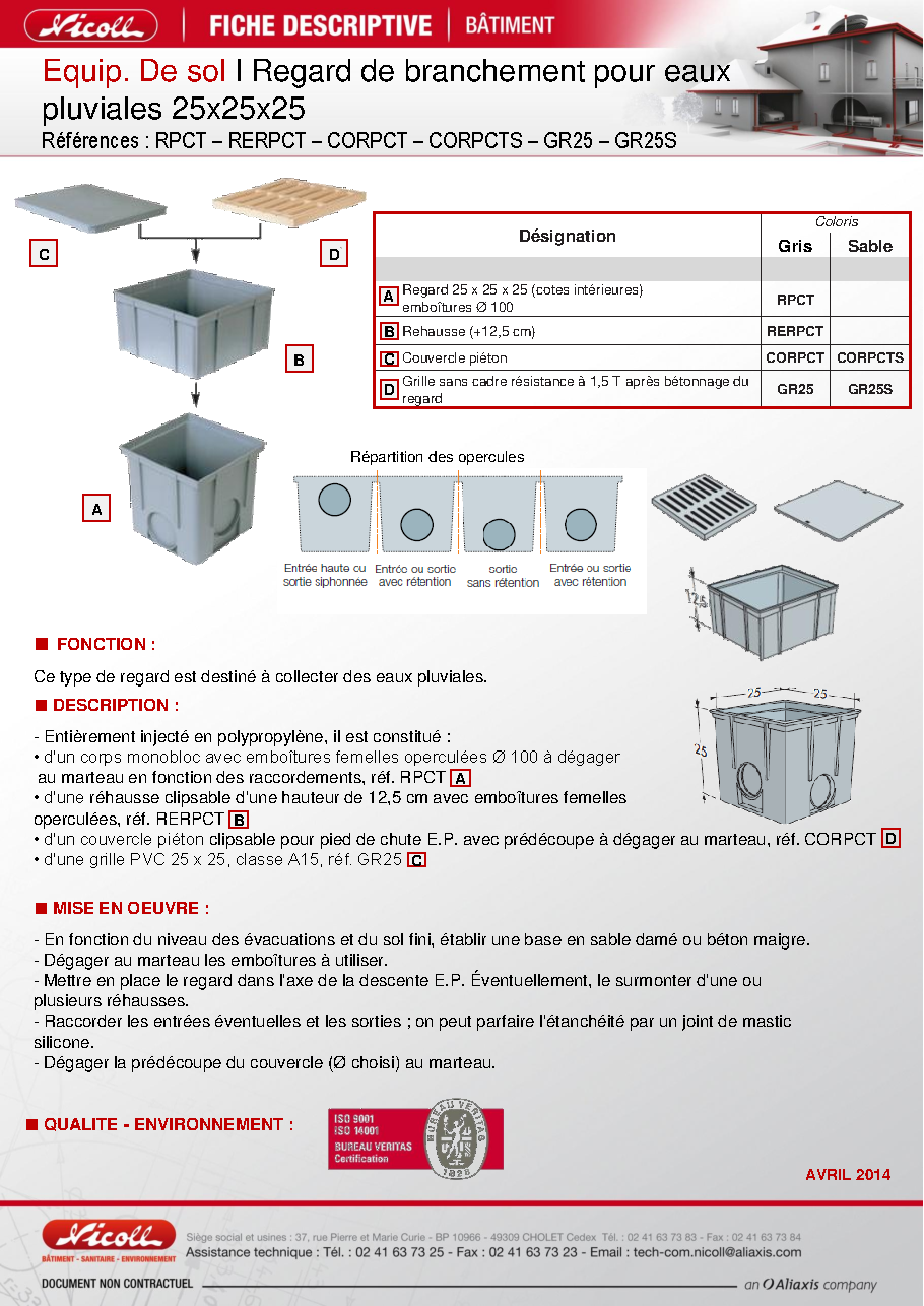 Fiche technique fournisseur