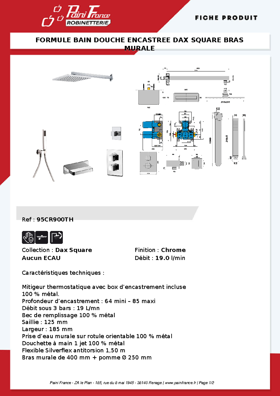 Fiche technique fournisseur