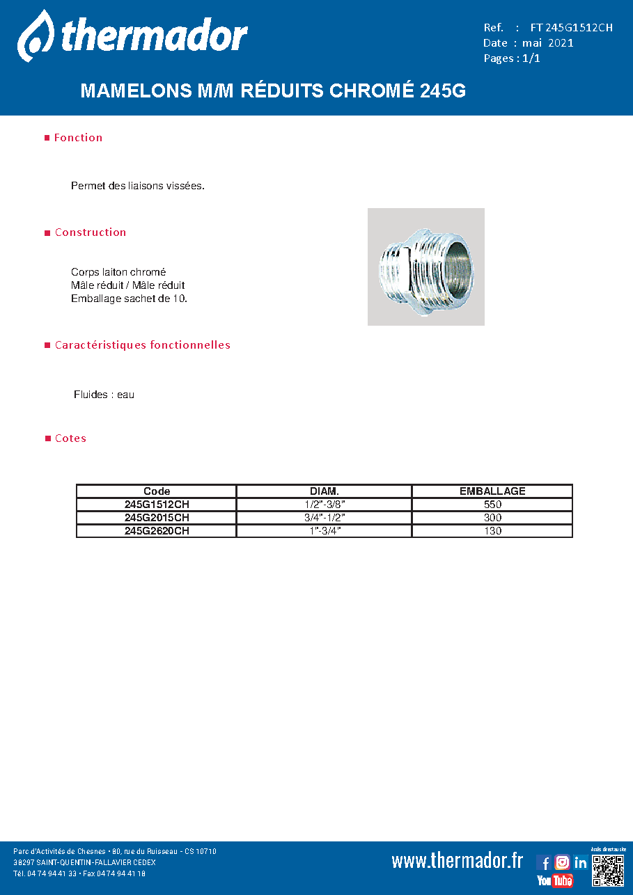 Fiche technique fournisseur