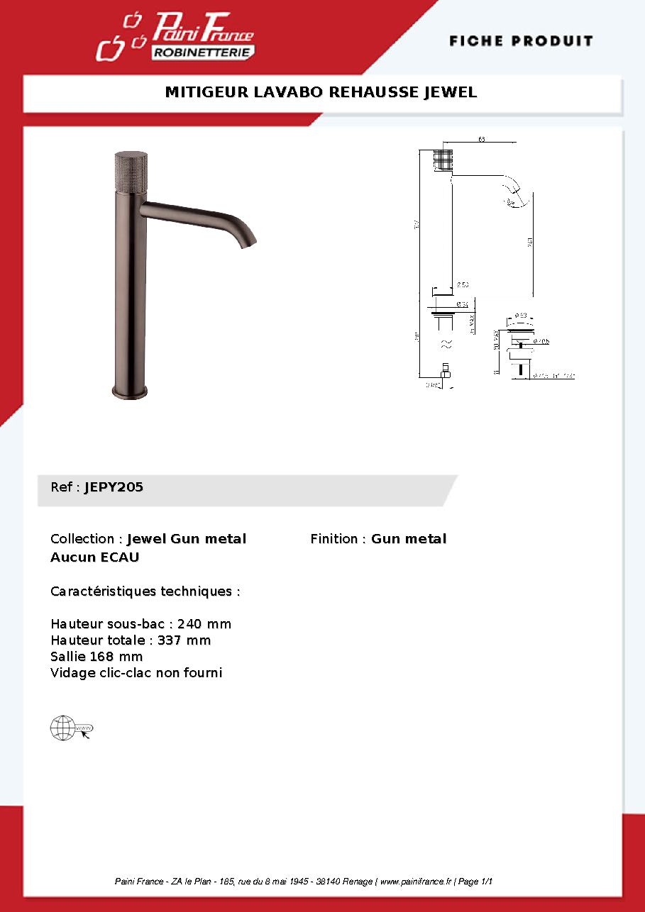 Fiche technique fournisseur