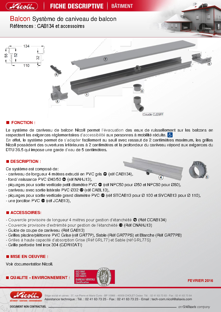 Fiche technique fournisseur