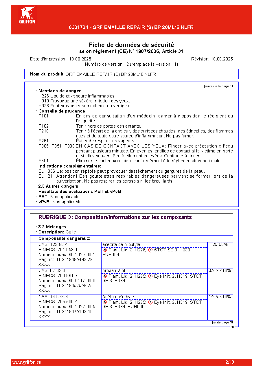 Fiche technique fournisseur