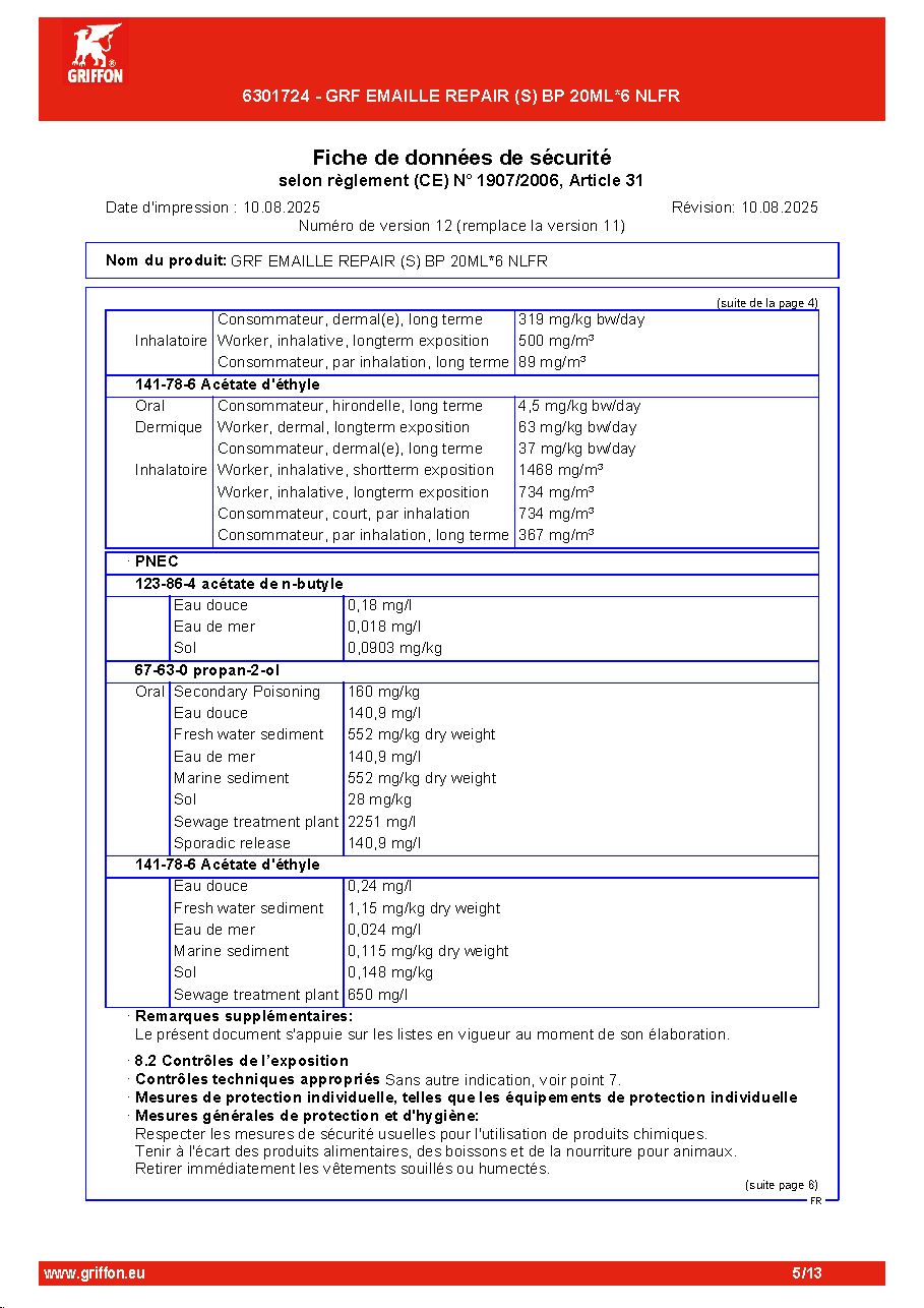 Fiche technique fournisseur