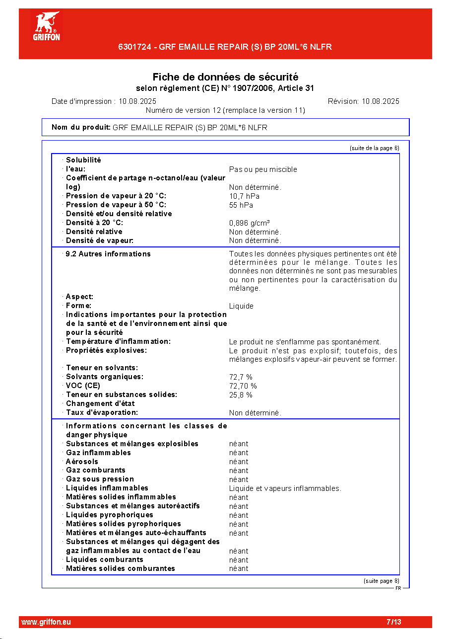 Fiche technique fournisseur