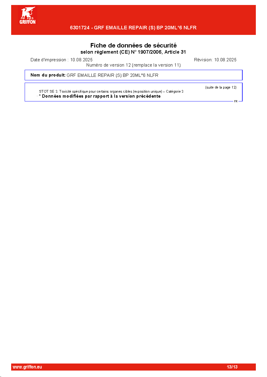 Fiche technique fournisseur