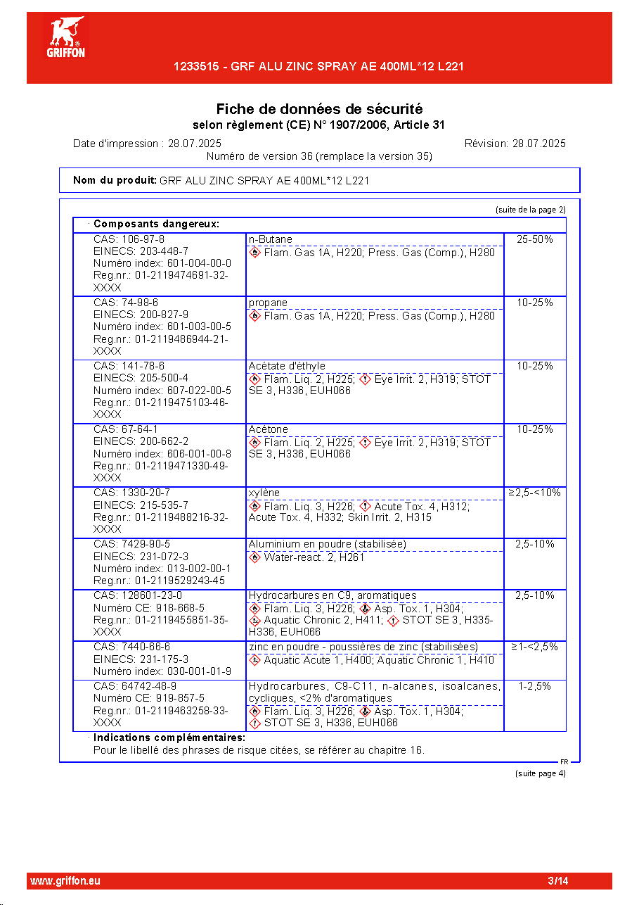 Fiche technique fournisseur