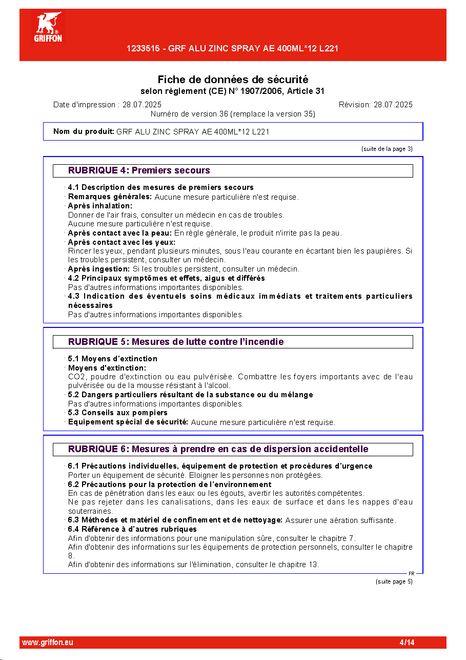 Fiche technique fournisseur