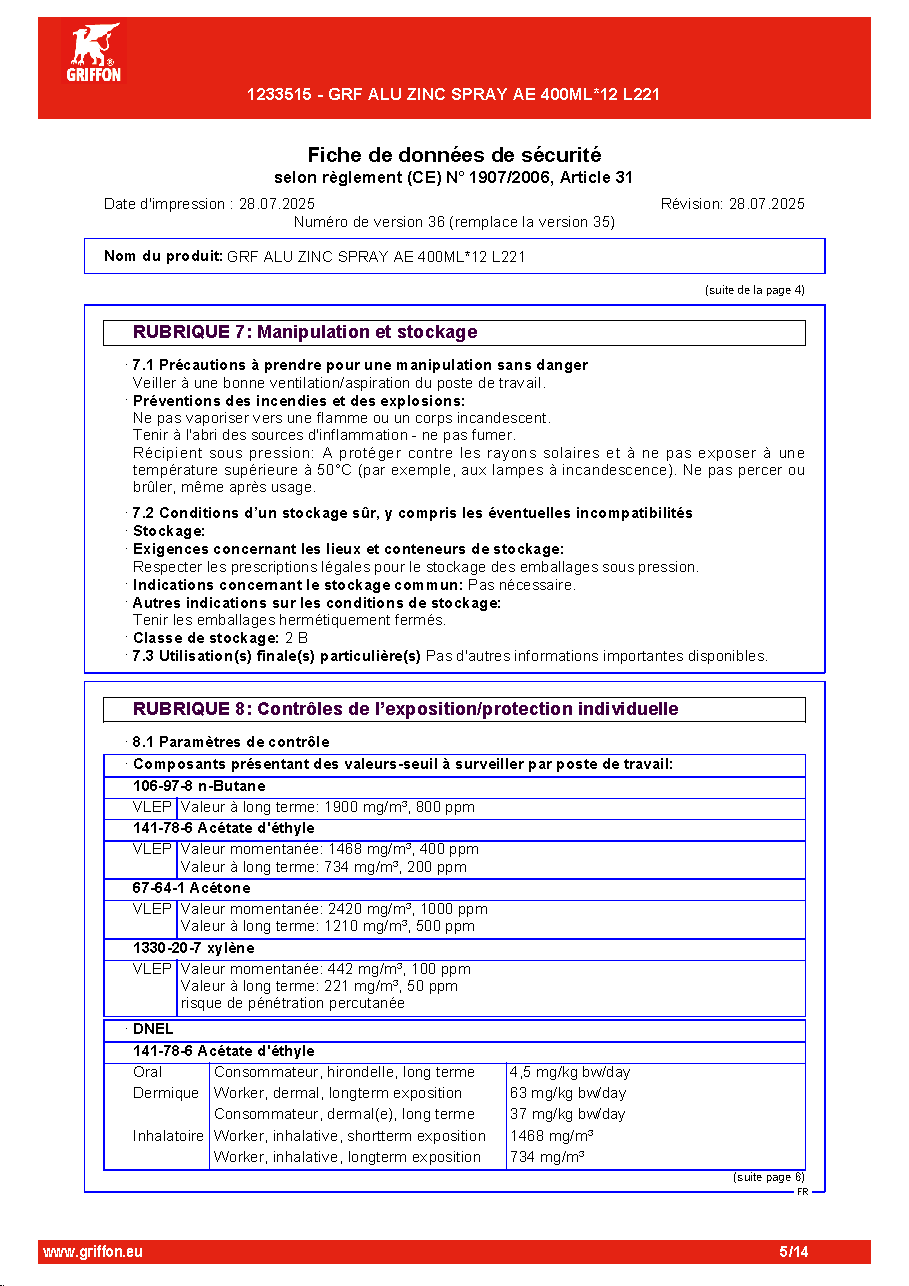 Fiche technique fournisseur