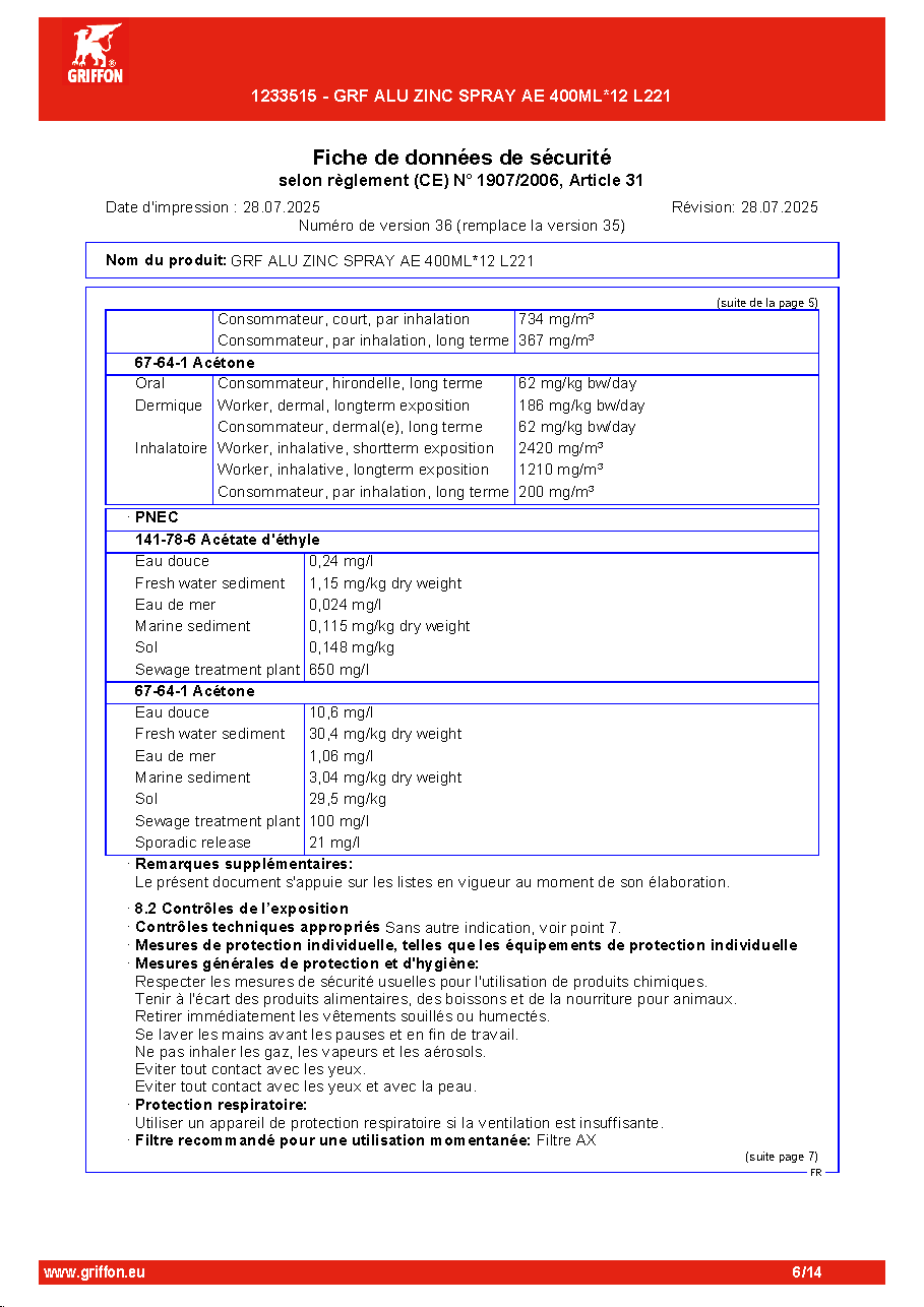Fiche technique fournisseur