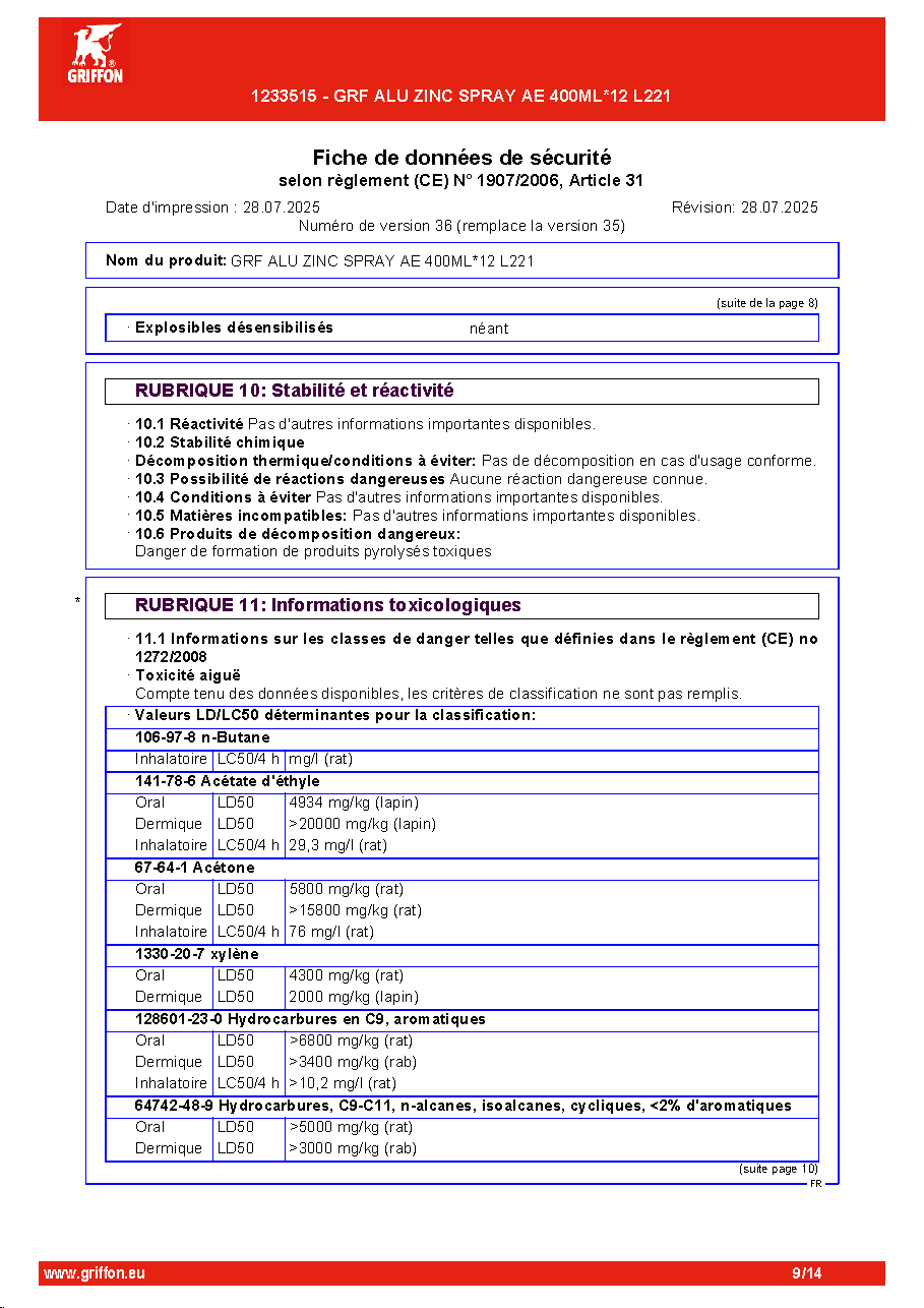 Fiche technique fournisseur