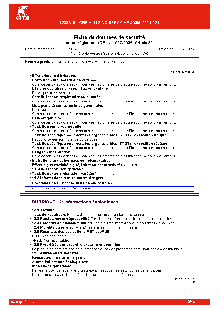 Fiche technique fournisseur