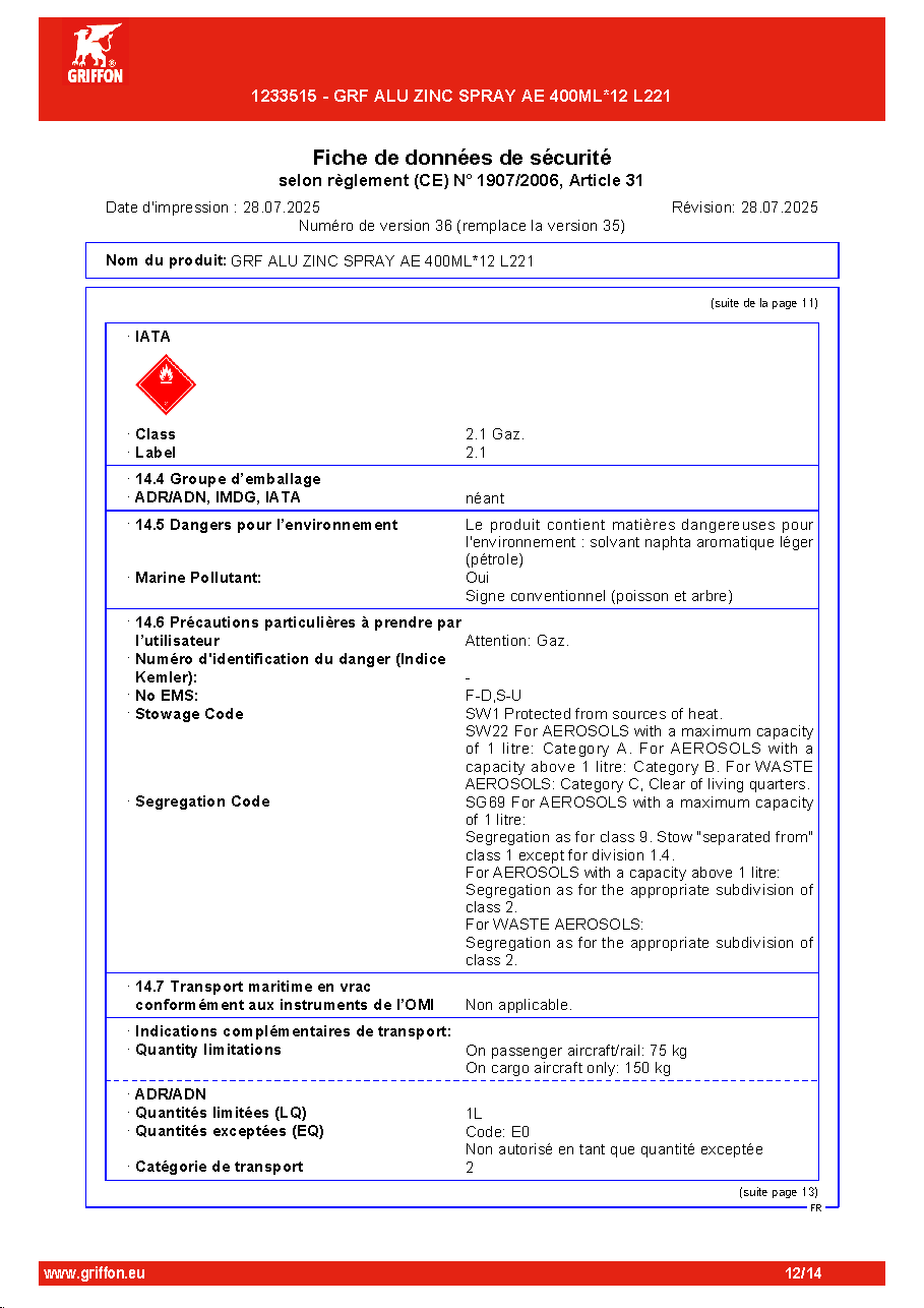 Fiche technique fournisseur