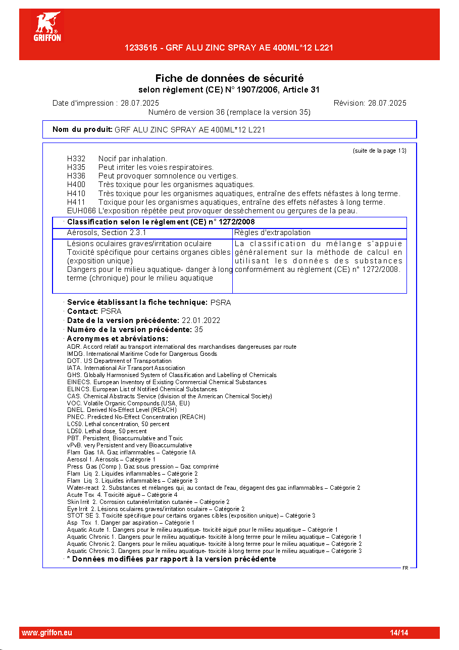 Fiche technique fournisseur