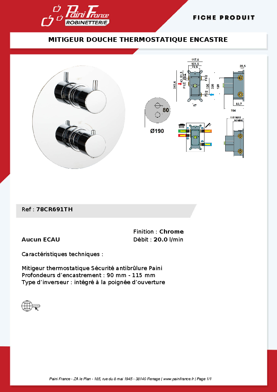 Fiche technique fournisseur