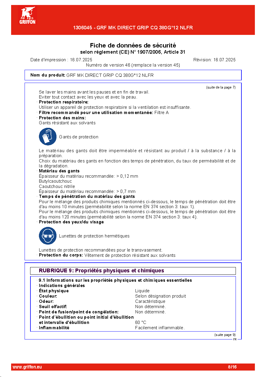 Fiche technique fournisseur