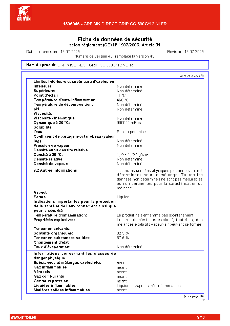 Fiche technique fournisseur
