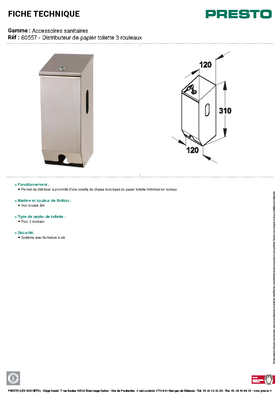 Fiche technique fournisseur