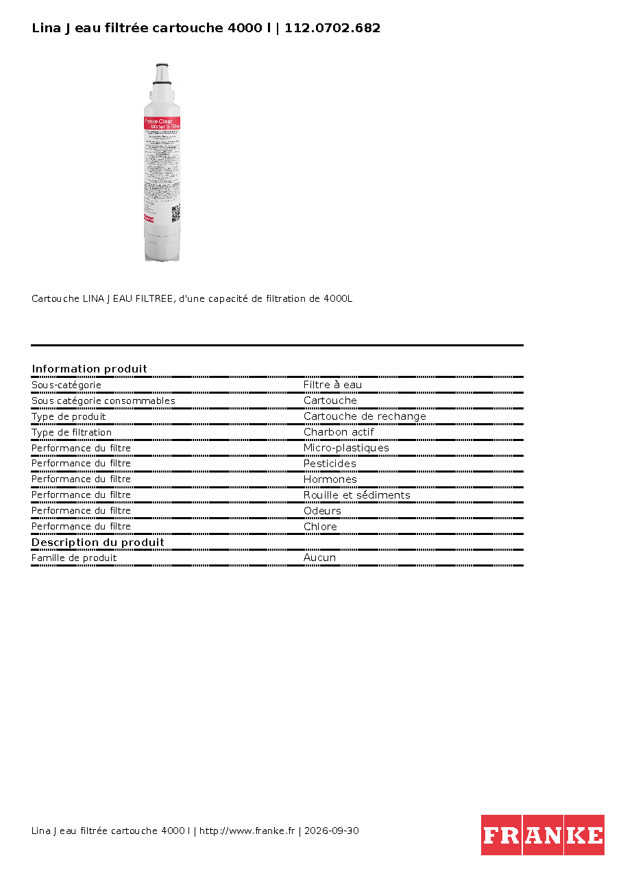 Fiche technique fournisseur
