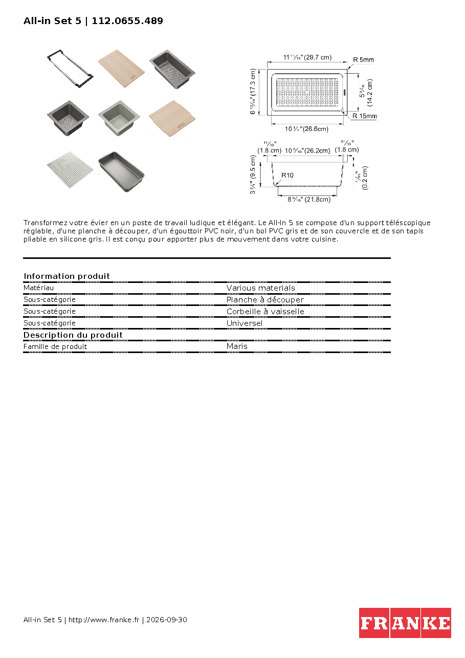 Fiche technique fournisseur