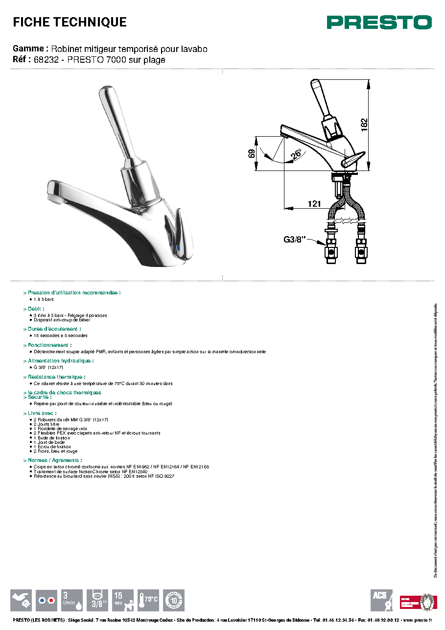 Fiche technique fournisseur
