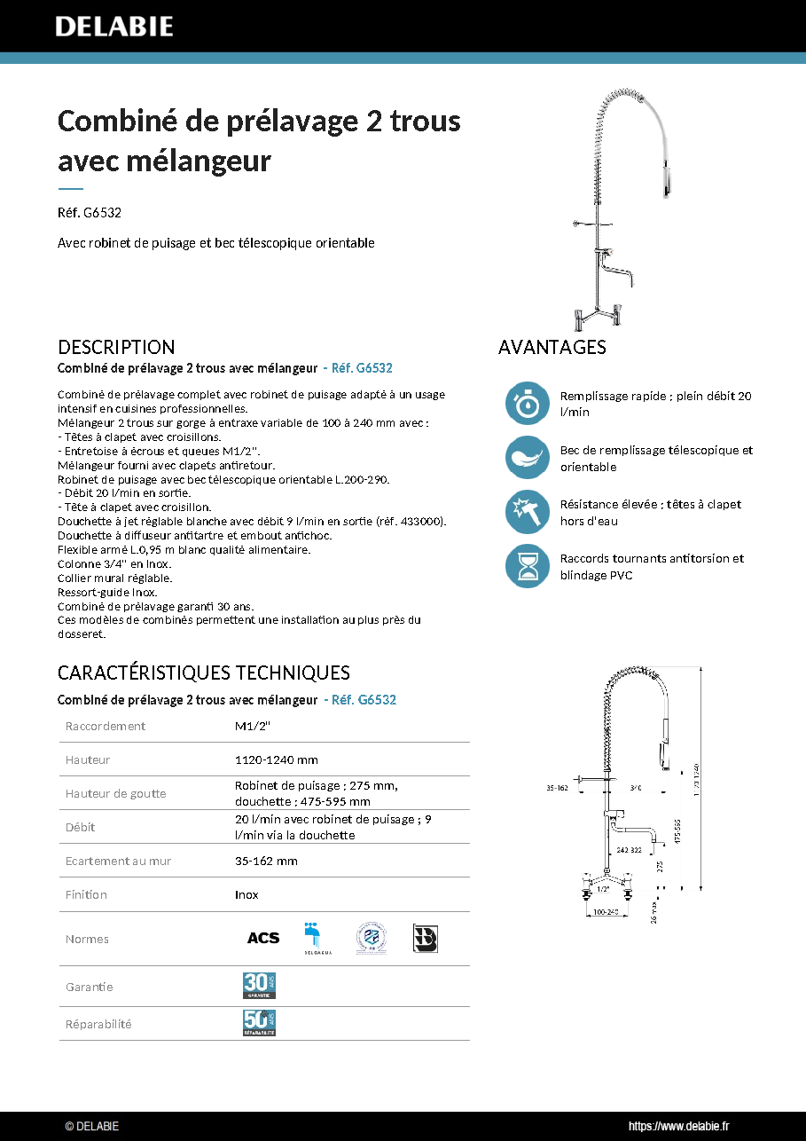 Fiche technique fournisseur