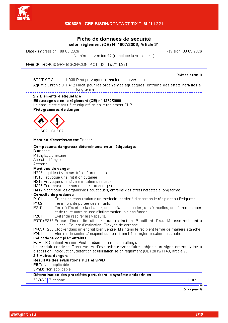 Fiche technique fournisseur