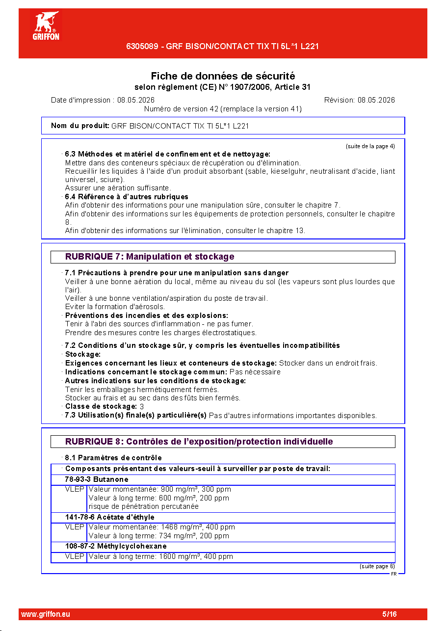 Fiche technique fournisseur
