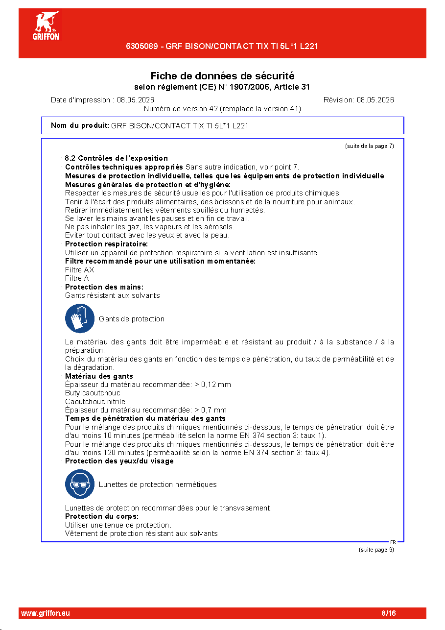 Fiche technique fournisseur