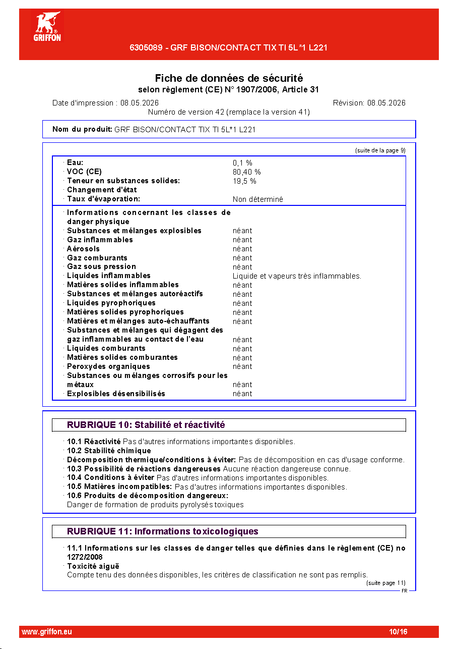 Fiche technique fournisseur