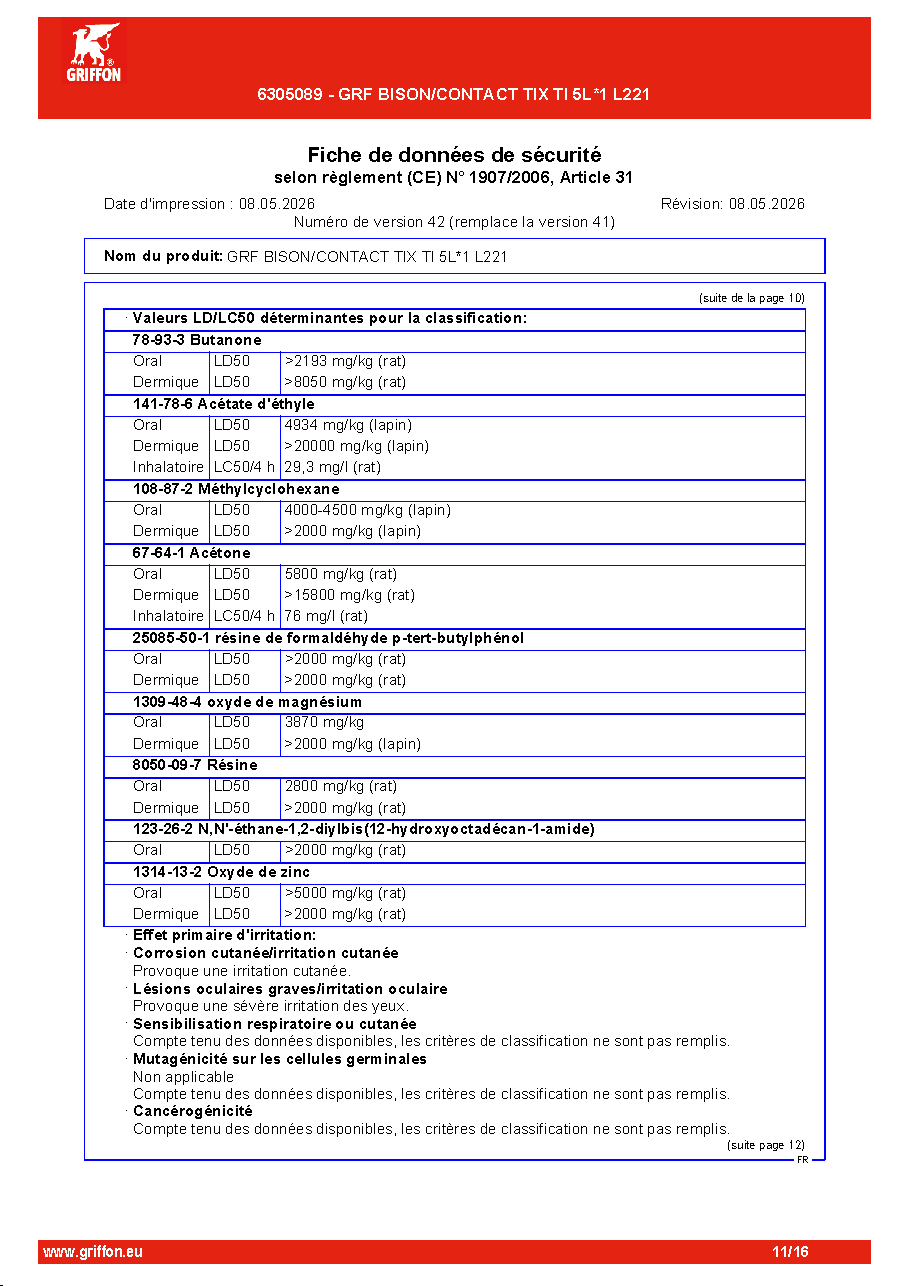Fiche technique fournisseur