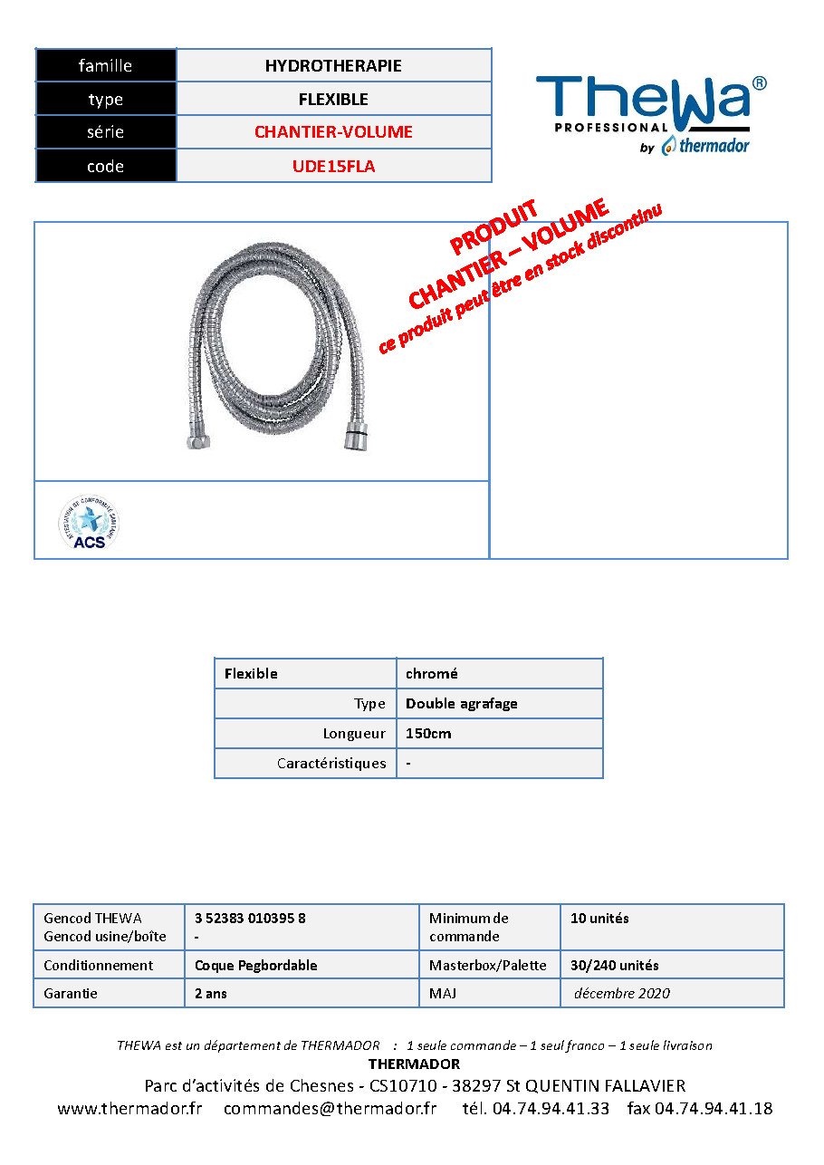 Fiche technique fournisseur