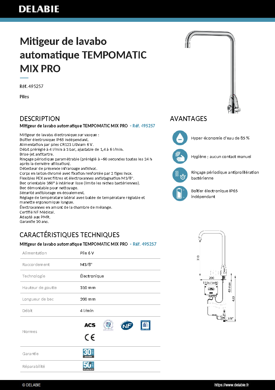 Fiche technique fournisseur