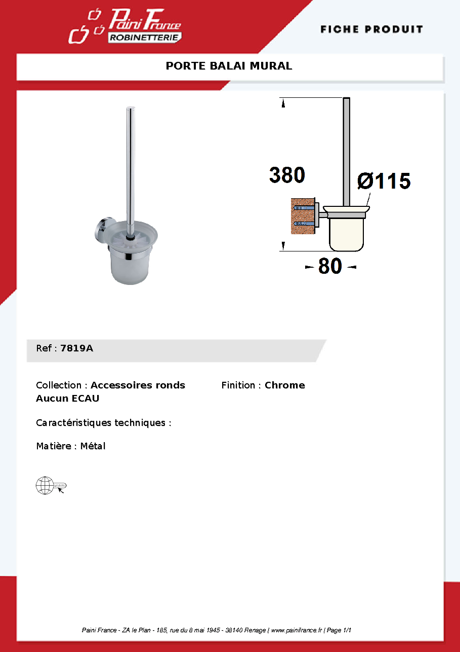 Fiche technique fournisseur