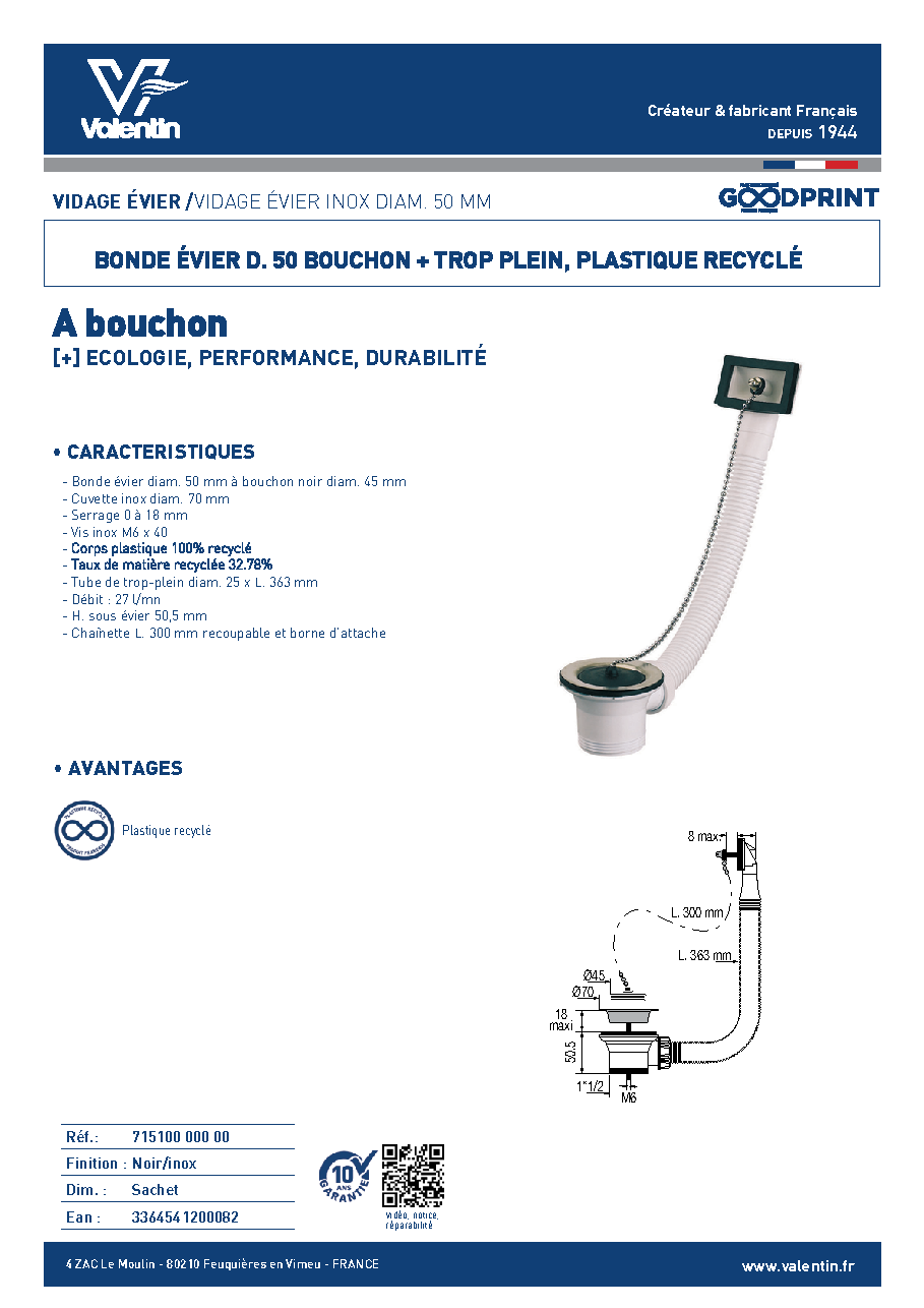 Fiche technique fournisseur