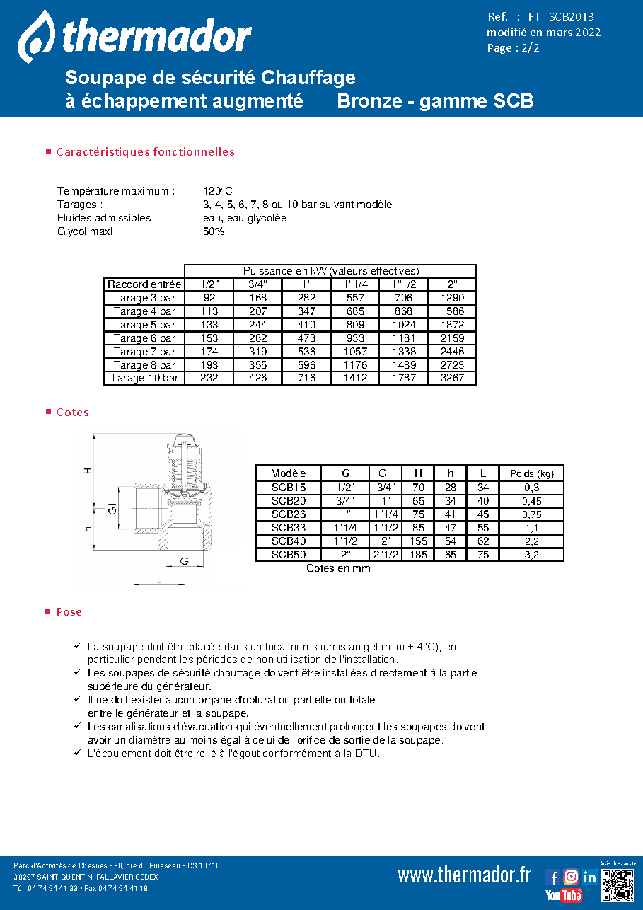 Fiche technique fournisseur